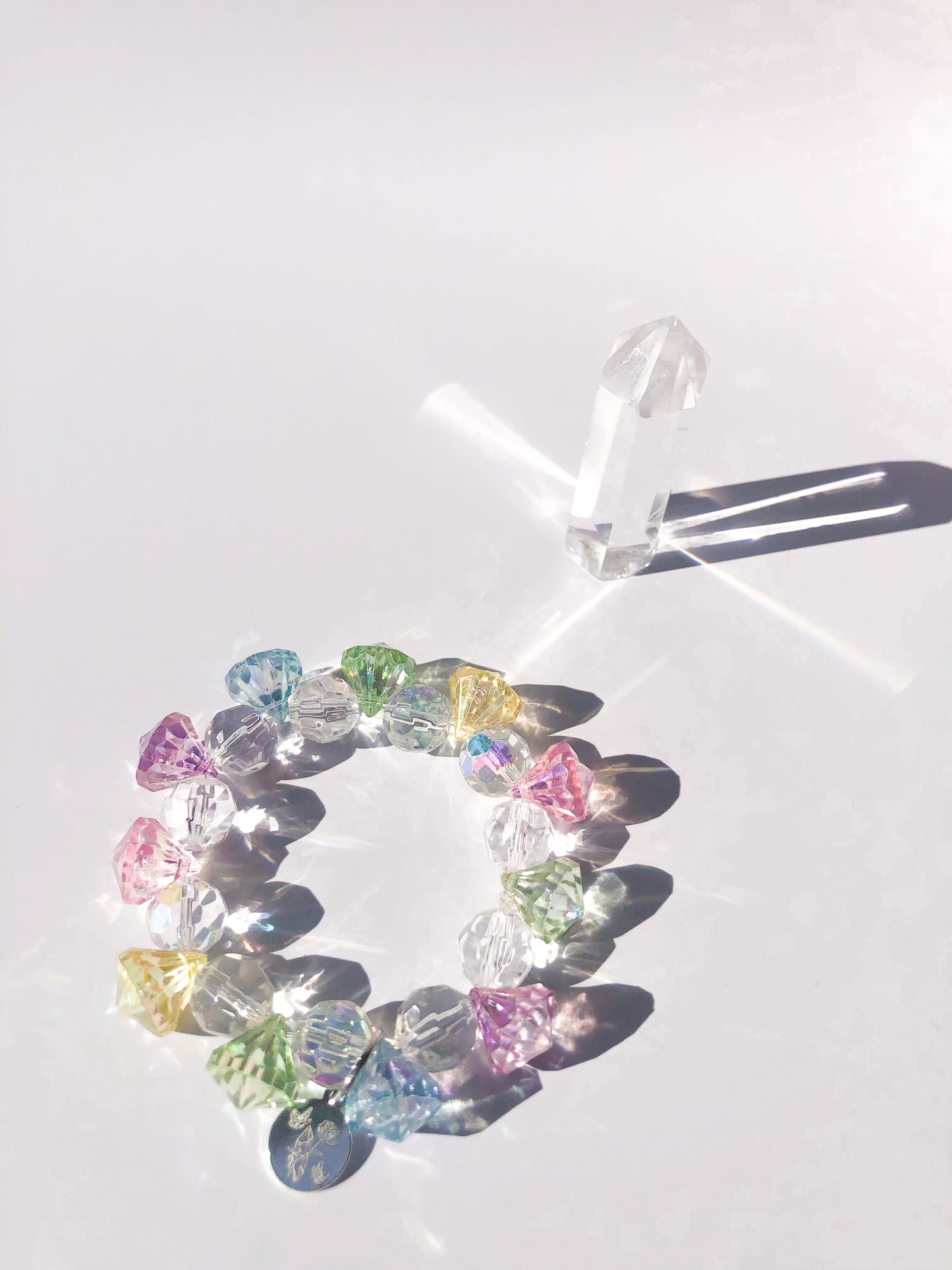 Rainbow Gemz Bracelet - Clear Facet