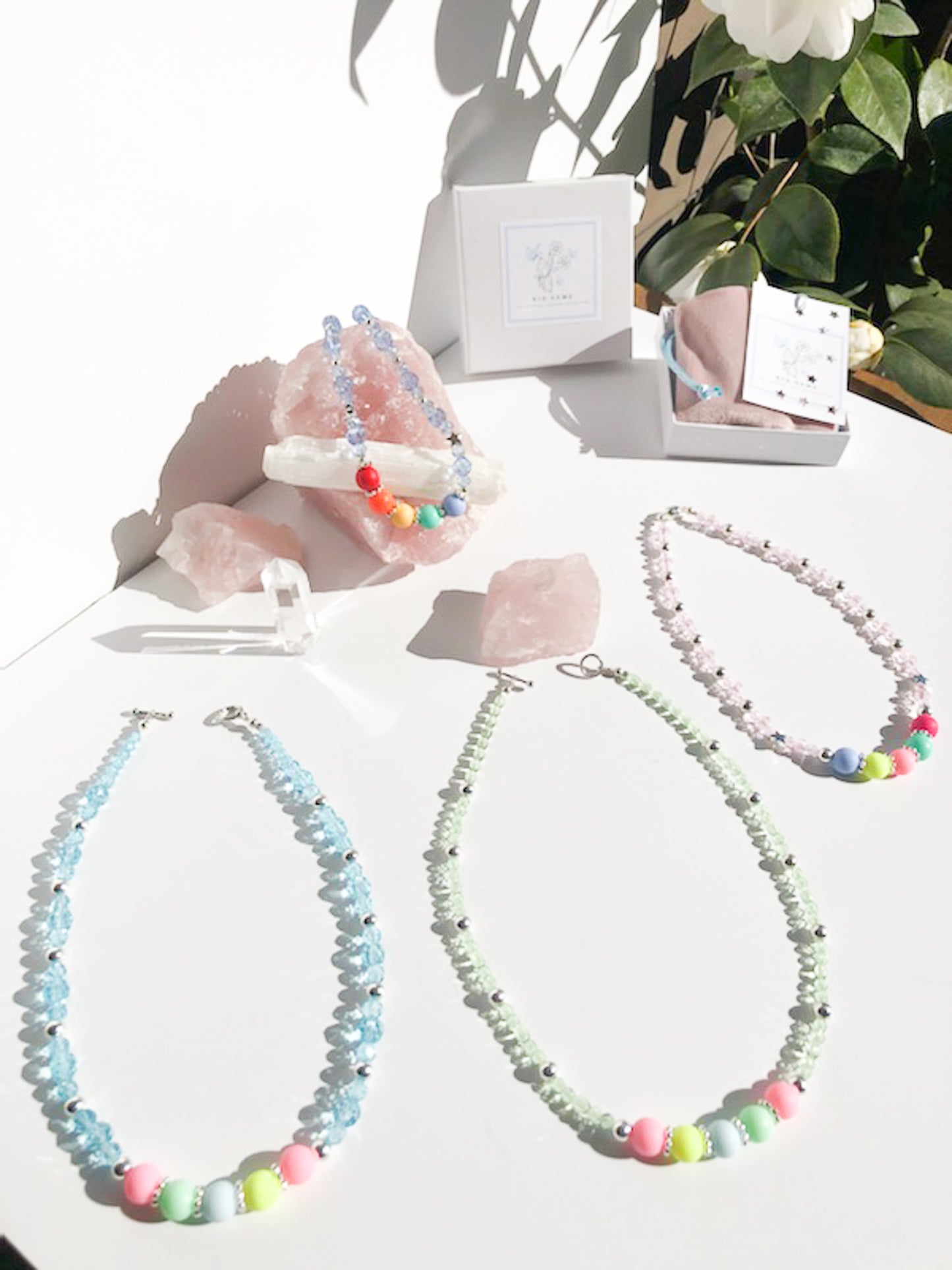 Rainbow Dots Faceted Necklace or Bracelet